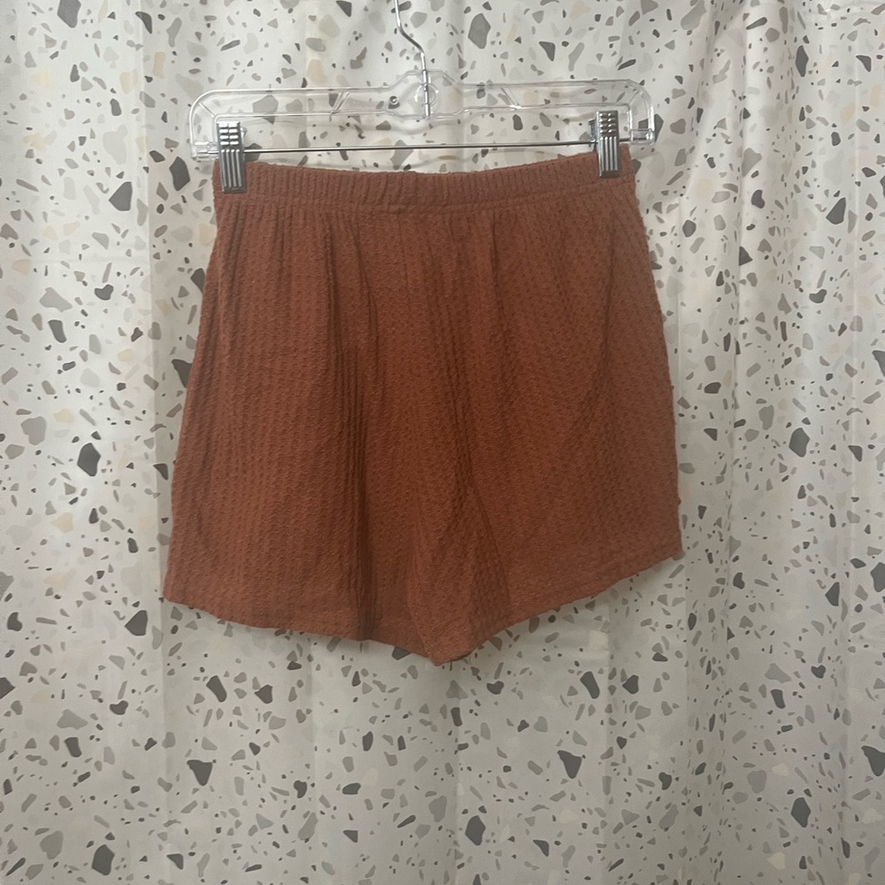Textured Brown Shorts